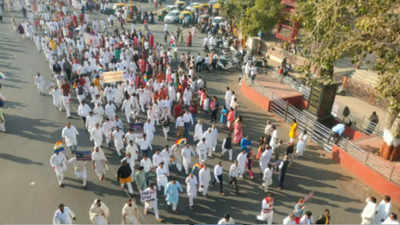 Jain community takes out rally in Gujarat's Bhavnagar demanding action against desecration of sacred Shetrunjaya Hills