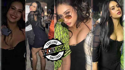Ajay Devgn's 19-year-old daughter Nysa Devgan's party pictures in deep-neck black dress from Dubai raise eyebrows