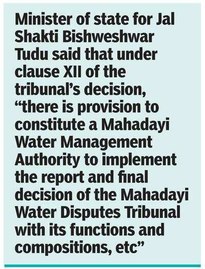 Mhadei tribunal has till August to submit further report: Centre