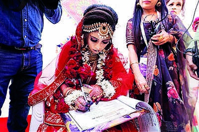 Mass marriage venue hosts 67 Muslim, Hindu couples