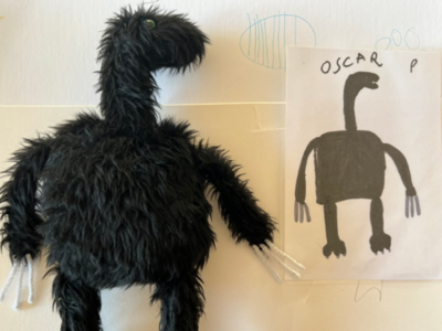 Teacher goes viral for making replica toys from students' monster drawings