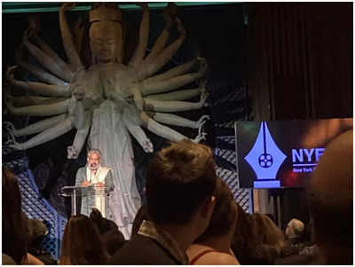 Check-out; S.S. Rajamouli accepts the Best Director award at the NYFCC for 'RRR' in the USA
