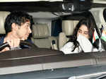 Janhvi Kapoor blushes after paparazzi snapped her with rumoured beau Shikhar Pahariya at Rhea Kapoor’s party