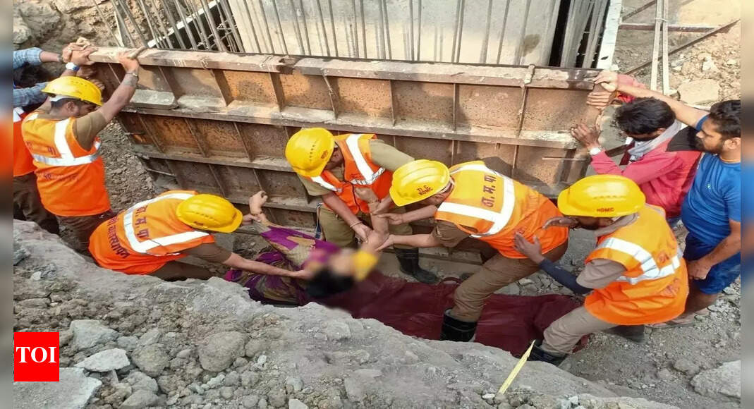 ठाणे मेट्रो कार्य स्थल पर भारी धातु की प्लेट गिरने से महिला की मौत |  ठाणे समाचार – टाइम्स ऑफ इंडिया