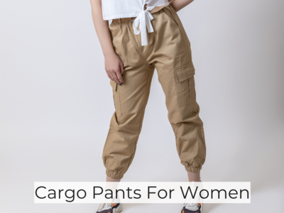 Love Tree Baggy Cargo Pants for Women in Khaki