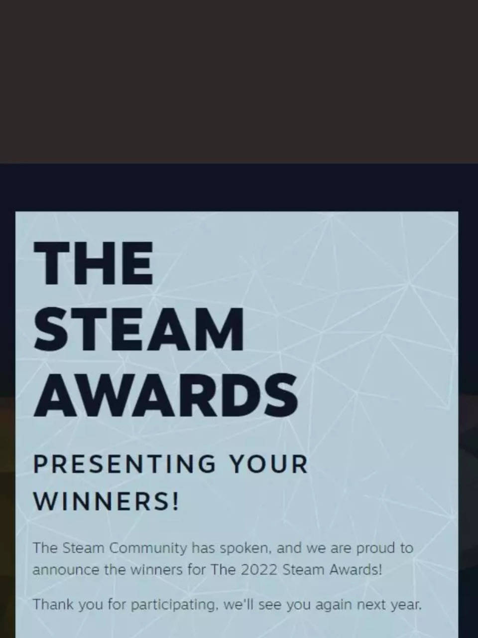 The Steam Awards 2022 announces winners