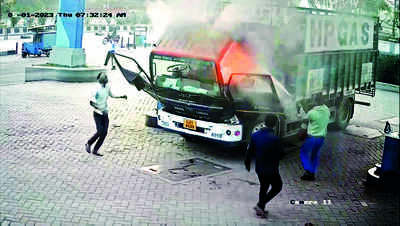Alert truck driver, staff avert major fire disaster
