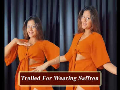 Saffron Cotton Kurti – Lakhina Couture
