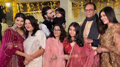 Sushmita Sen's ex-beau Rohman Shawl joins the actress at her cousin's wedding