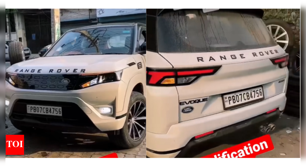 New Maruti Suzuki Brezza modified into a Range Rover Evoque lookalike