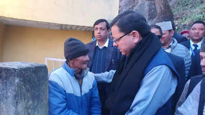 'First task is to take people to safer areas': Uttarakhand CM Pushkar Dhami visits Joshimath to assess situation