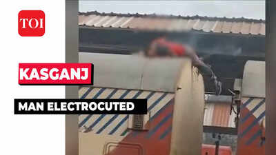 Kasganj: Man dies of electrocution as he climbs on stationary train rooftop to retrieve slippers taken by monkey