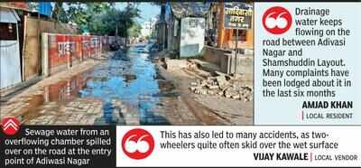 6 months on, overflowing sewers plague west Nagpur areas, pose health threat
