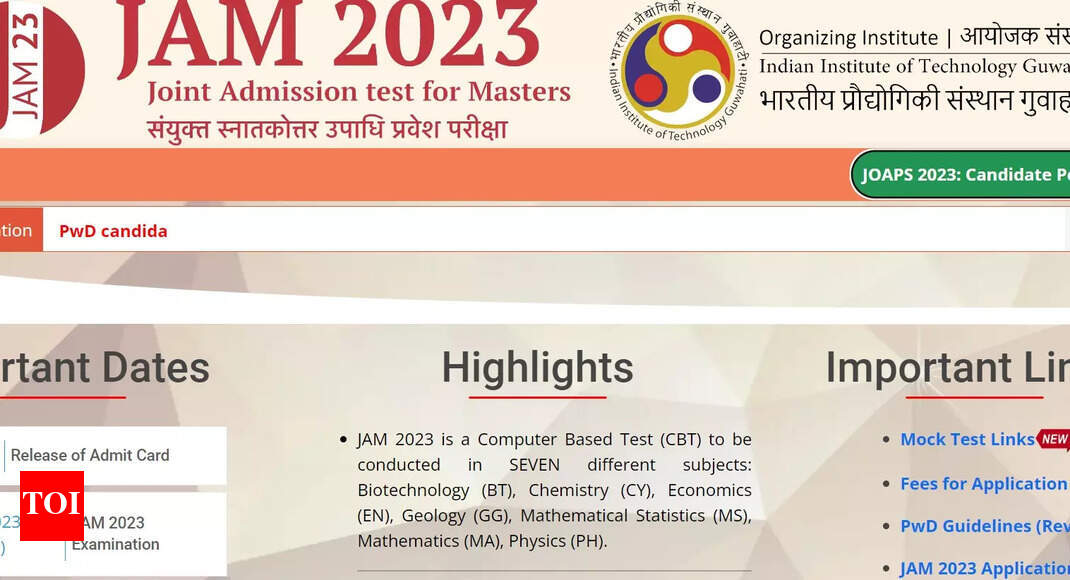 IIT Joint Admission Test for Masters (JAM): Check Exam Date, Mode of Exam,  Fee and Other Details Here