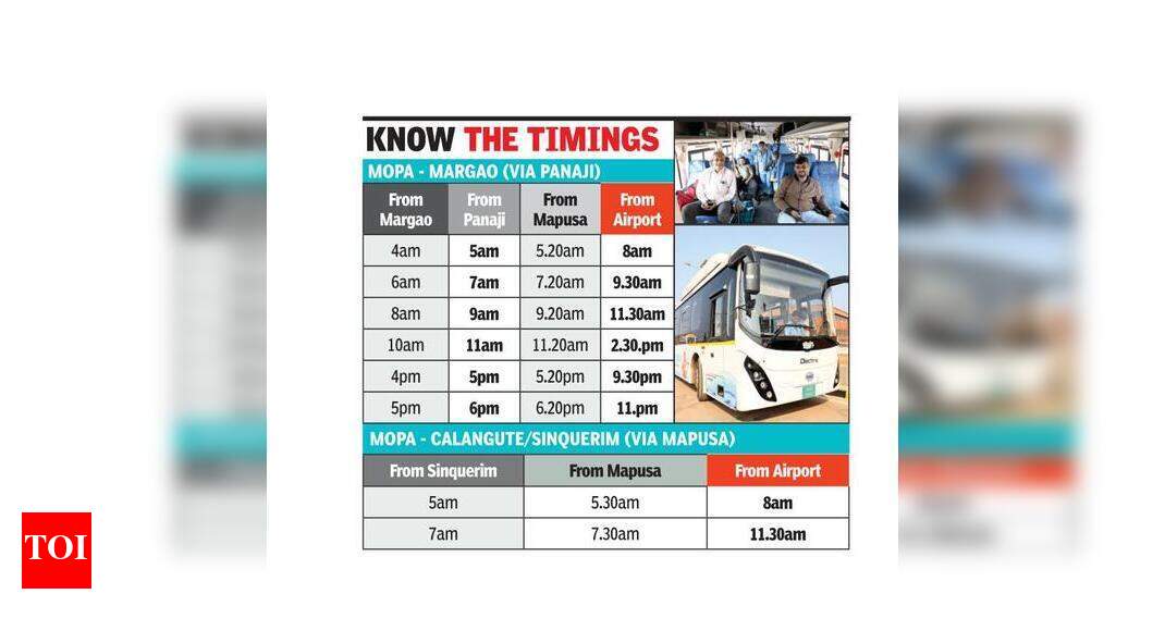 Margao to Mopa airport bus fare reduced by Rs 100 Goa News Times of