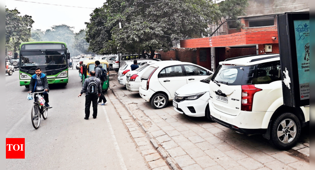 Chandigarh Cars take over walkways, leave barely any parking space in sectors 44 and 45