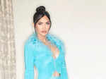 Megan is a sheer fan. The 'New Girl' actor rocked this sparkling blue skirt that she paired with a fur jacket.