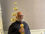 M. M. Keeravani at the 80th Golden Globe Awards in The Beverly Hilton, Los Angeles, U.S.