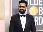 Jr NTR looked dapper in a black tuxedo paired with a bow tie.