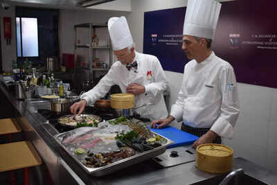 Anton Mosimann, who cooked for the British Royal family visits the VMSIIHE Campus