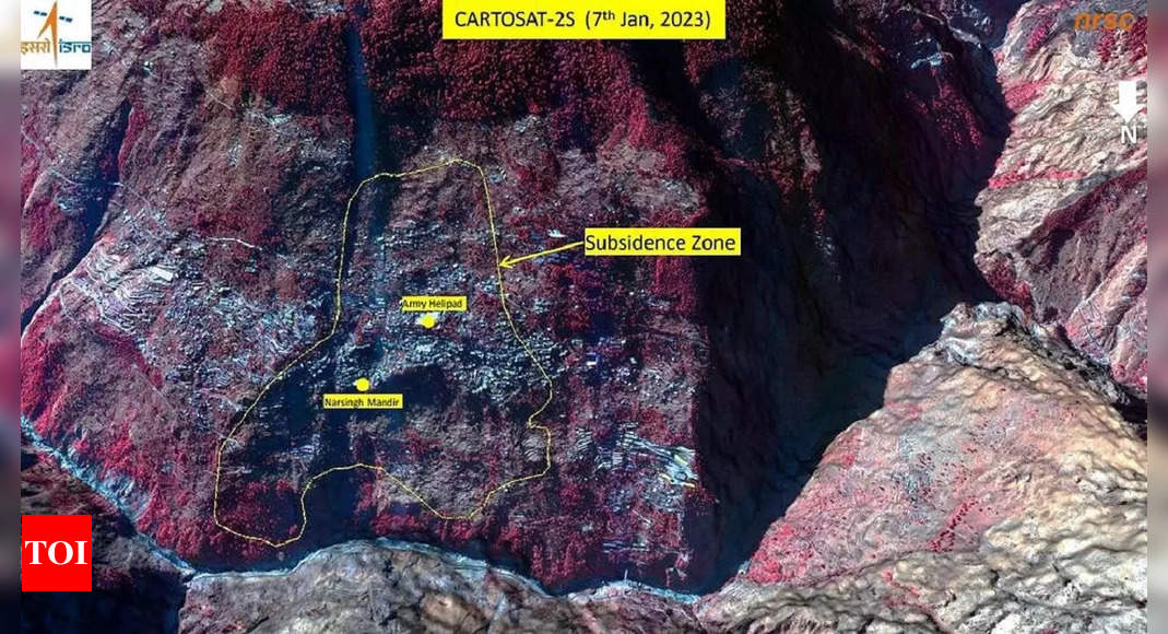 Joshimath Land Sinking | Isro releases images: Joshimath sank 5.4cm in 12 days, entire town may sink | Dehradun News – Times of India