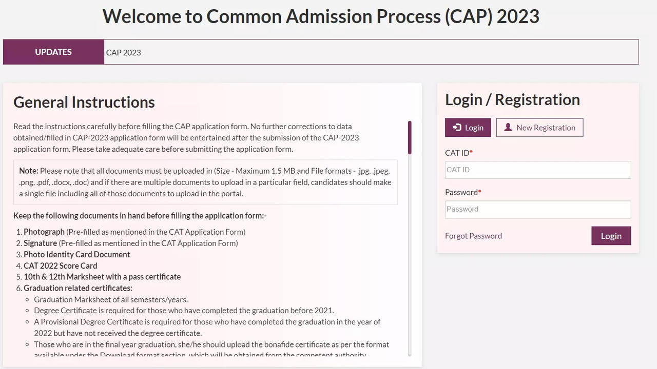 IIM CAP 2023 registration begins on cap2023.iimu.ac.in here s how