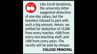 College deducts Rs2k from teachers’ pay for NU 100th year celebrations