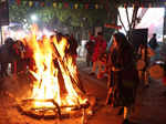 New Delhi: People celebrate Lohri festival at Delhi Haat INA in New Delhi on Friday January 13, 2023. (Photo: Wasim Sarvar/IANS)