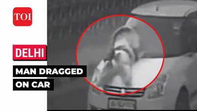 Watch: Man dragged on car bonnet for half a kilometre in Delhi