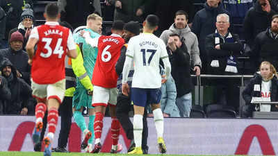 Arsenal's Aaron Ramsdale kicked by fan after win at Tottenham, Premier  League