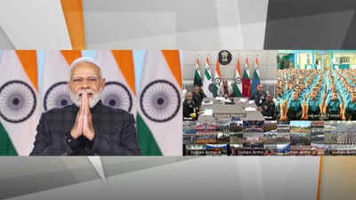 PM Modi interacts with Agniveers, defence minister Rajnath Singh attend event
