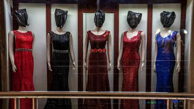 Kabul's mannequins, hooded and masked under Taliban rules