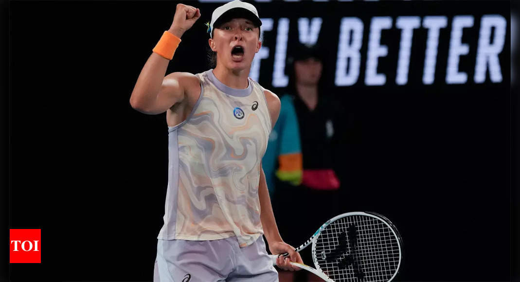 Top seed Iga Swiatek survives tough opening test at Australian Open | Tennis News – Times of India