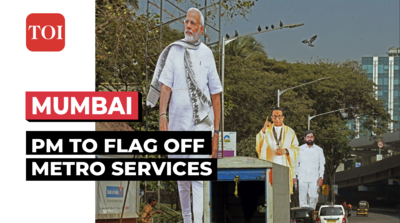 Ahead of Metro lines inauguration, large cut outs of PM Modi, Shinde come up in Mumbai
