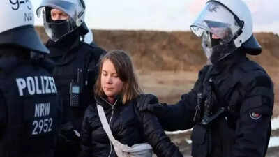 Greta Thunberg released after brief detention at German mine protest,  police say - Times of India
