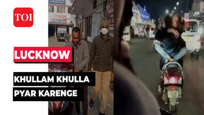 Hazratganj Viral Video: Couple kissing each other on moving two-wheeler in Lucknow