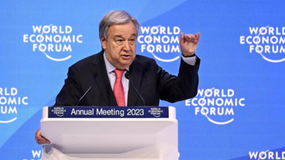 At Davos, UN chief warns the world is in a 'sorry state'