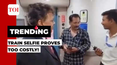 Watch: Man boards Vande Bharat Express to take selfie, fined for ticketless travel after doors shut