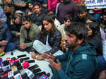 New Delhi_ Indian wrestler Vinesh Phogat with wrestlers Sakshi Malik and Bajrang....