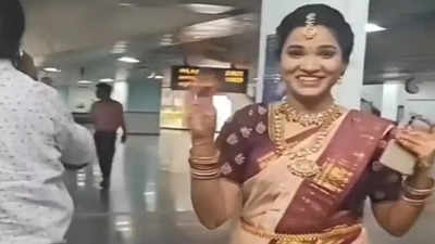 Peak Bengaluru moment: Bride takes metro to wedding venue to ditch traffic, video viral