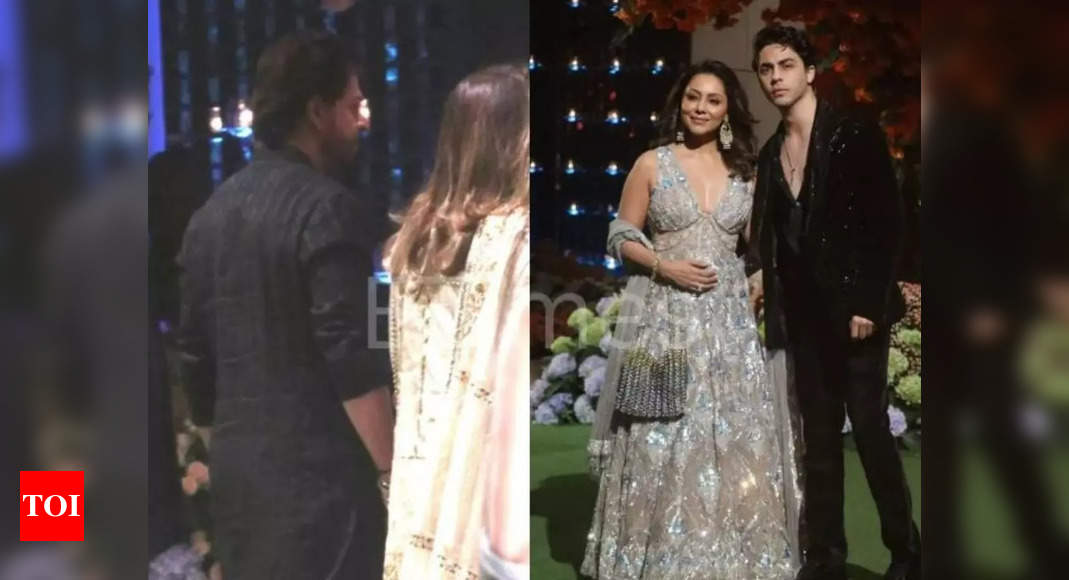 Shah Rukh Khan arrives ‘Pathaan’ style at Anant Ambani-Radhika Merchant engagement bash, but doesn’t pose for the paps; Gauri Khan, Aryan Khan stun in glam avatars! – WATCH – Times of India