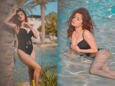 Avneet Kaur sizzles in a black monokini
