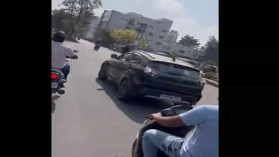 Road rage caught on camera: Woman drives car for four km with man on bonnet
