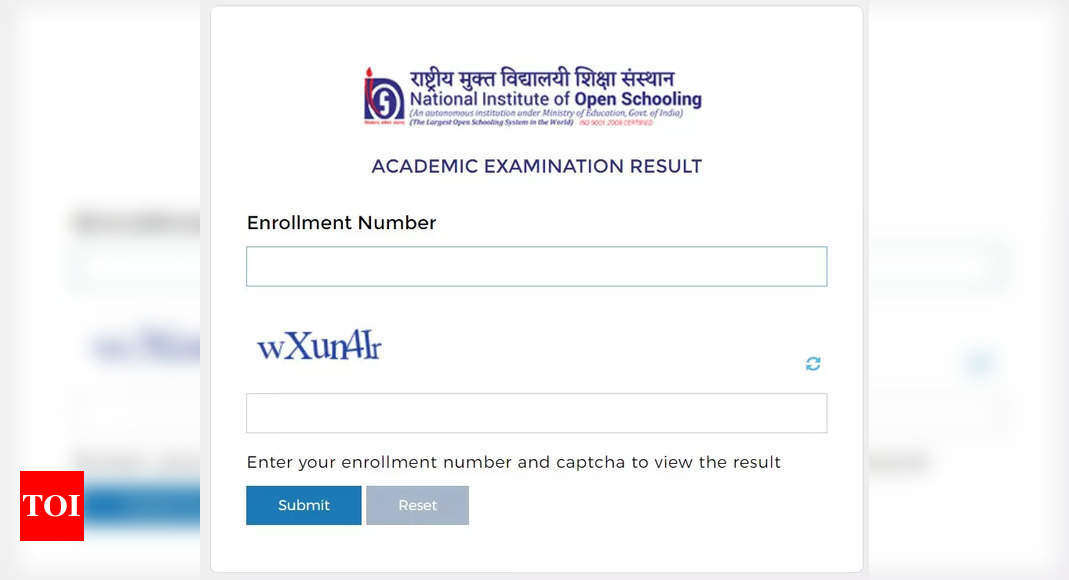 Nios Result 2022 Out Nios Class 10 12 Result For Oct Check 8651