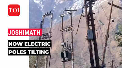 Land subsidence: Tilting electric poles create panic among Joshimath residents