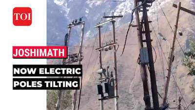 Land subsidence: Tilting electric poles create panic among Joshimath residents