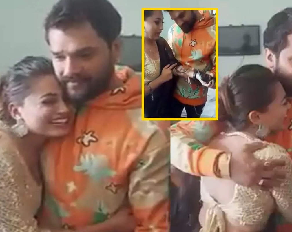 
VIRAL video! Khesari Lal Yadav's ardent female fan from Nepal gets emotional as she meets and hugs him; shows her tattoo with the Bhojpuri star’s name and face
