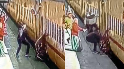 Woman slips while boarding train, saved in Ahmedabad