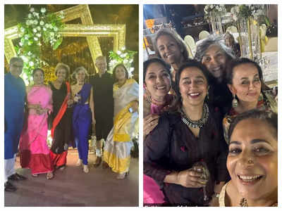 Neena Gupta dazzles in pink as she attends a wedding with husband Vivek Mehra and BFF Soni Razdan - See photos