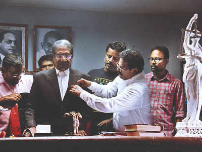 Shoot at Site: Bharathirajaa and Aditi Balan shoot for a courtroom scene